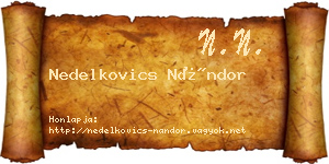 Nedelkovics Nándor névjegykártya